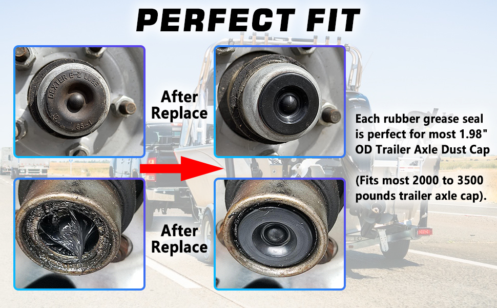 grease plugs fit 2000 to 3500 lb trailer axle cap