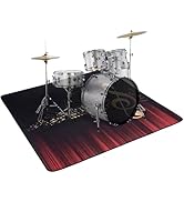 4Ft x 5.3Ft Drum Mat Drum Carpet Tightly Woven Fabric with Non-Slip Grip Bottom Drum Rug for Bedr...