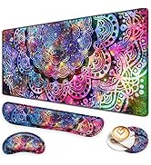 Canjoy Gaming Mouse Pad Set, 4-in-1 XXL Large Mouse Pad + Keyboard Wrist Rest Support+ Coaster, (...