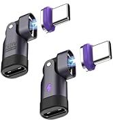 BRIMFORD 240W Magnetic USB C Adapter (2 Pack), USB C to Type C Adapter Mini Type C Extender PD3.1...
