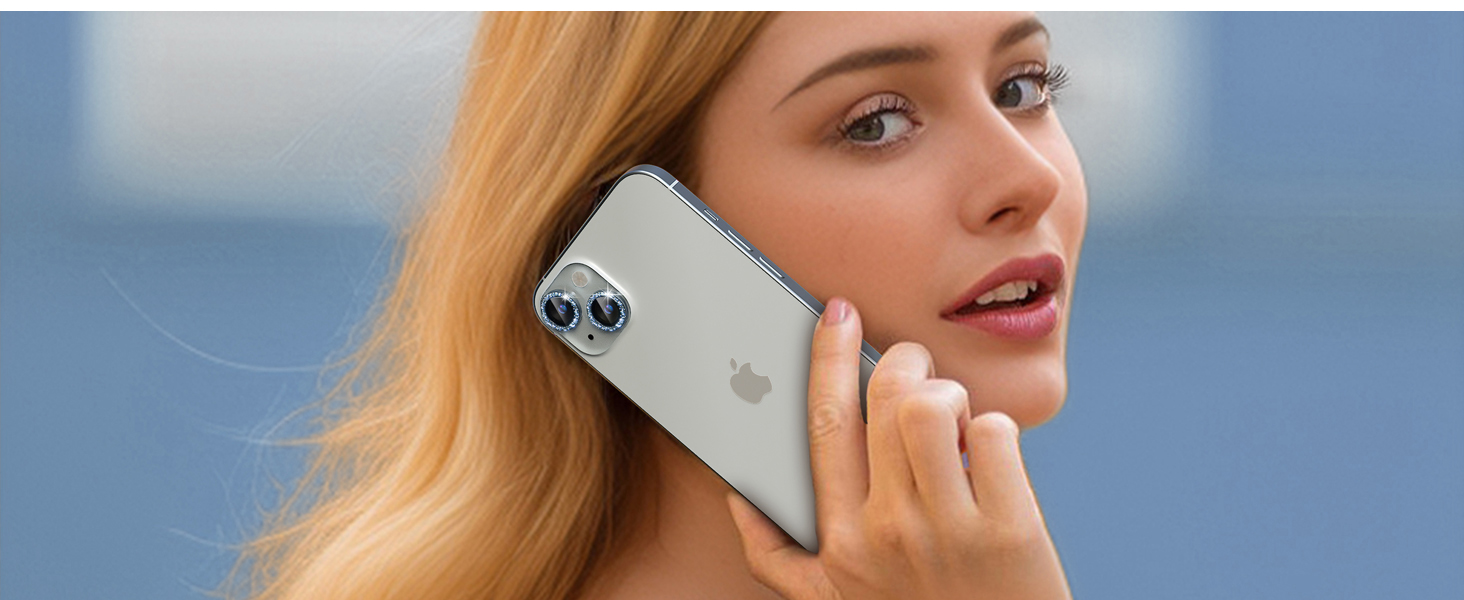 Glitter iphone 15 camera lens protector