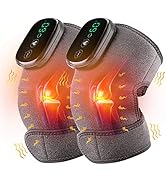 2PCS Cordless Heated Knee Brace Shoulder Wrap, 3IN1 Heating Shoulder Pads Elbow Knee Pad with Vib...
