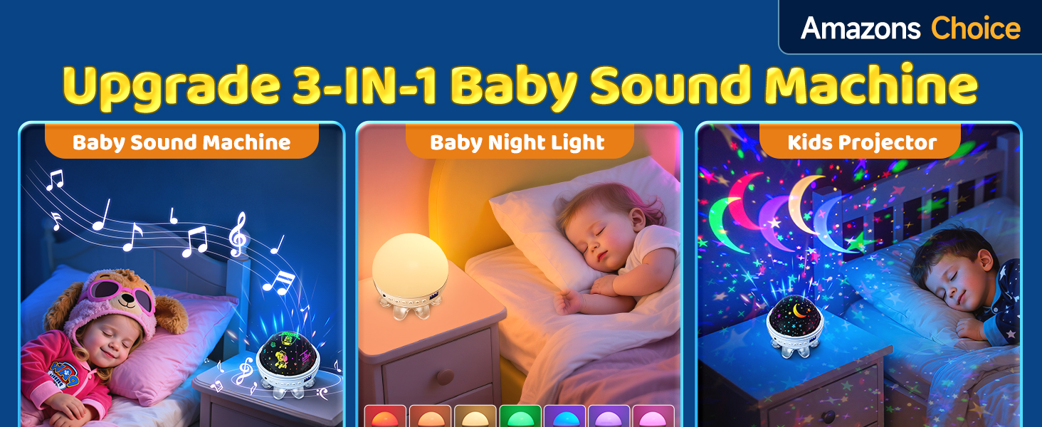 Baby Sound Machine for Kids Night Light Projector
