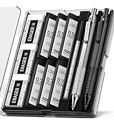 Four Candies Mechanical Pencils Set, 2Pcs Black &amp; Silver Metal Pencils Set, Metal Drafting Pencil...