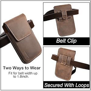 leather phone holster with belt clip