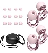 JUSTRVN Ear Plugs for Sleeping,2 Pairs of Stylish Reusable Noise Reduction Earplugs with 8 Pairs ...
