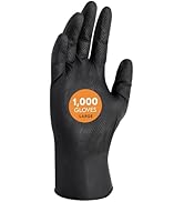 Kleenguard Kraken Grip Fully Textured Black Nitrile Gloves (49277), Large (L), Powder-Free, 6 Mi...