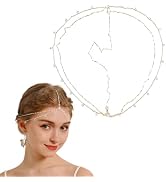 Rhinestone Head Chain Bohemian Wedding Headband Bridal Forehead Chain Layered Rhinestone Head Cha...