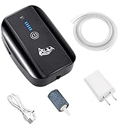 AQQA Aquarium Air Pump, Battery Rechargeable Portable Bubbles Oxygen Pump for Fresh &amp; Saltwater A...