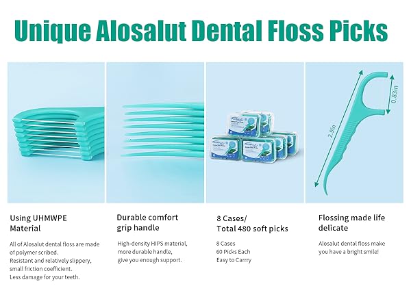 Alosalut 480 Pack Mint Dental Floss Picks