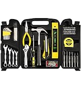 DOWELL 90 Piece Tool Set Home Repair Hand Tool Kit with Wrench Sets Plastic Tool Box Storage Case