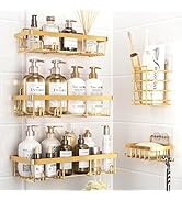 Liuoud Shower Caddy 5 Pack, Bathroom Shower Organizer Rack for Inside Shower, Adhesive Shower She...