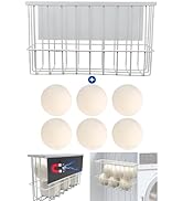 Magnetic Dryer Ball Holder Plus 6 XL Wool Dryer Balls from New Zealand Wool- Laundry Dryer Balls ...