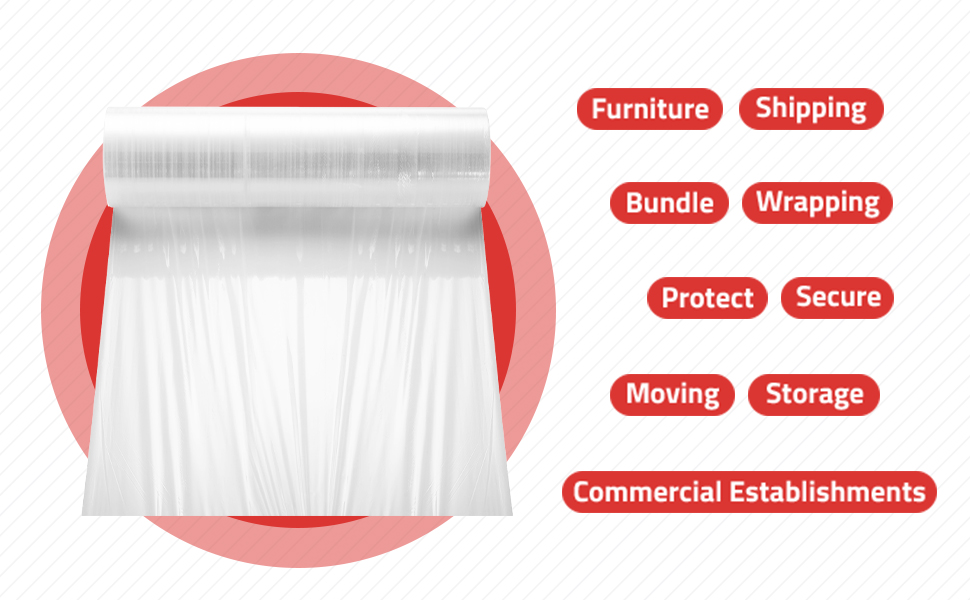 4 pack bundle saran wrap for furniture moving, shipping, wrapping, storage, and bundle