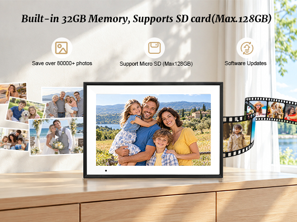Built-in 32GB Memory, Supports SD card(
