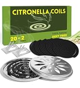 SCENTORINI Citronella Coils, 20 PCS Citronella Incense with 2 Coil Holder, Burn to 8-10 Hours, Su...