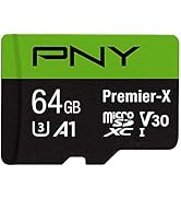 PNY 64GB Premier-X Class 10 U3 V30 microSDXC Flash Memory Card - 100MB/s, Class 10, U3, V30, A1, ...