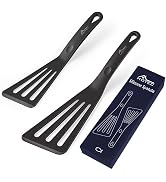 HOTEC Heat Resistant Silicone Slotted Fish Turner Spatula Set Flipper Spatulas for Cooking Non St...