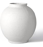 YSNN White Ceramic Large Vase - 11 Inch Round Modern Ceramic Vases,Tall Vase for Decor Living Roo...