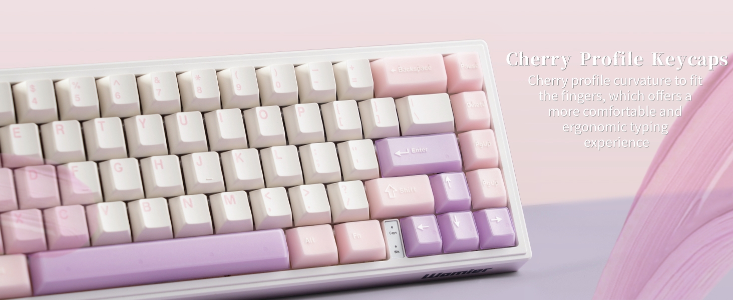 Mechanica Keyboard Keycaps Pink, Jelly PBT Keycaps, Translucent Jade Keyboard Key caps