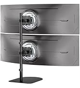 Dual Stacked Monitor Stand - 17-49 inch Freestanding Vertical Dual Ultrawide Monitor Mount, Adjus...