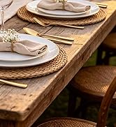 WDF 300Pcs White and Gold Plastic Plates - Gold Plates Disposable - 50 Guest Disposable Dinnerwar...