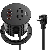 QBA Recessed Power Grommet with HDMI Port, 35W USB C Fast Charing, 3-inch Desk Power Outlet, 2 Ou...