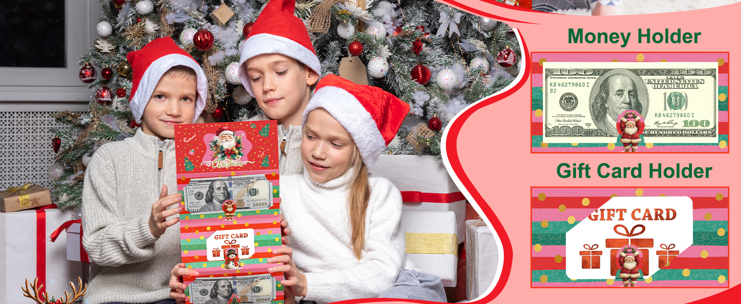 christmas money envelope gift card wallet for kids stocking stuffer gift card holder