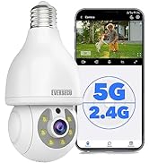 2K HD Light-Bulb Security Camera, Wireless 2.4G&5Ghz Wifi, Indoor&Outdoor, Onvif-conformant, RTSP...