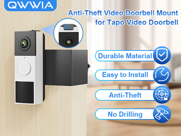 tapo doorbell camera mount anti theft doorbell mount no-drill Adjustable doorbell mounting bracket