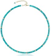 AGOT Beaded Gemstone Necklace for Women: Boho Bead Choker Natural Stone Necklaces - Handmade Jewe...