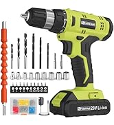 FADAKWALT Cordless Drill Set, 20V Electric Power Drill with Battery And Charger, Torque 30N, 21+1...
