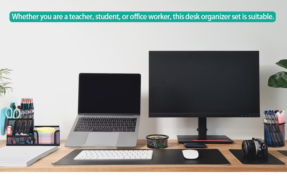 Whether you are a teacher, student, or office worker, this stationary organizer set is suitable.