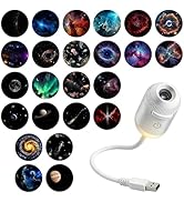 2-in-1 Galaxy Projector Night Light, USB Star Projector with Adjustable Brightness, Mini Galaxy L...