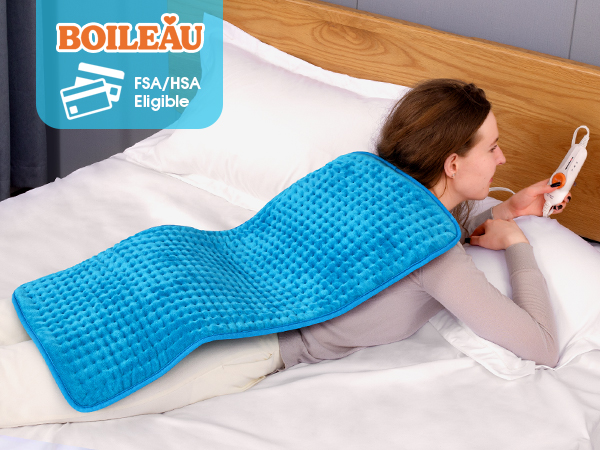 Boileau Electric Heating Pad for Back Pain and Period Cramps Relief