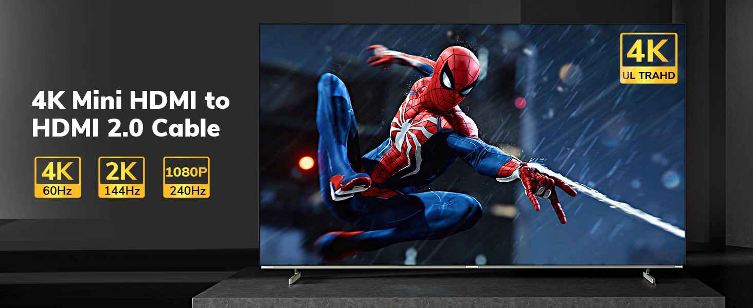 4k mini hdmi to hdmi 2.0 cable