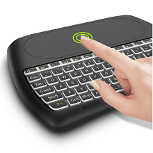 D8 Backlit Mini Wireless Keyboard with Large Touchpad Mouse