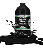 POURING MASTERS Jet Black Acrylic Ready to Pour Pouring Paint - Premium 32-Ounce Pre-Mixed Water-...