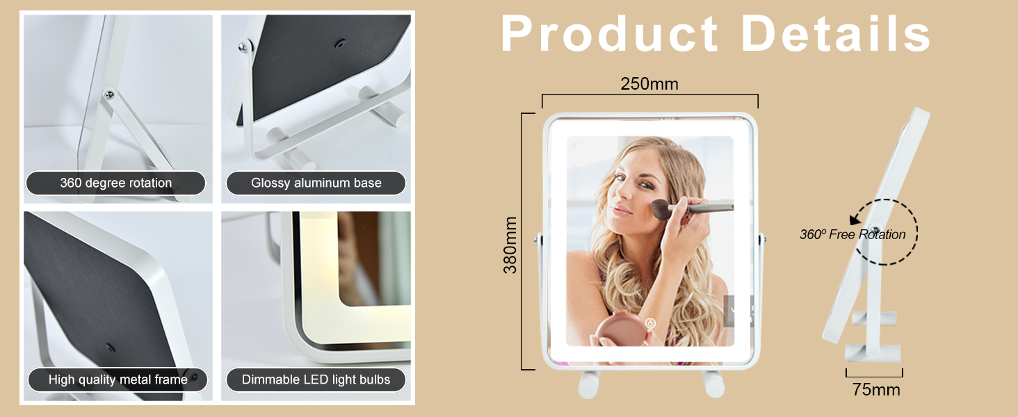 lighted makeup mirror