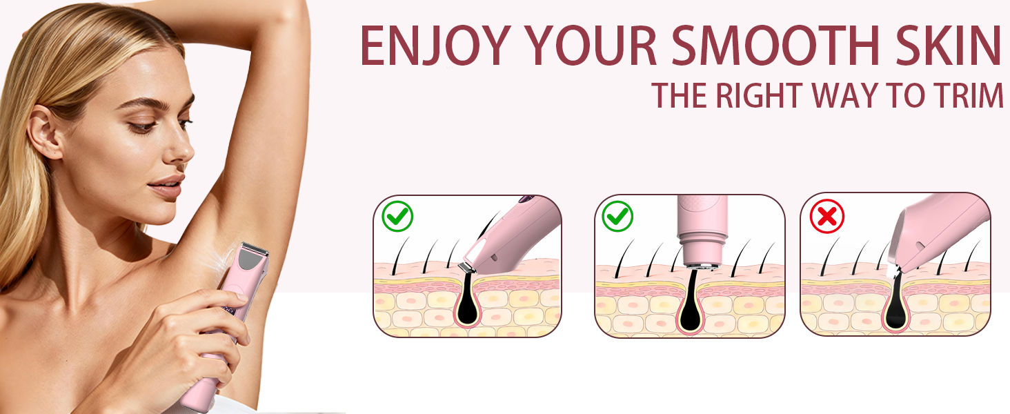 Bikini Trimmer for Women : 3-in-1 Painless Electric Shaver