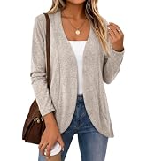 LILLUSORY Women's Lightweight Cardigan | Buttery Soft Long Open Front Knit Heathered Casual Layer...