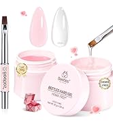 Beetles HEMA-Free Hard Gel for Nails-2 Pcs 1oz 9 in 1 Clear Jelly Pink UV/LED Lamp Cured Sculptin...