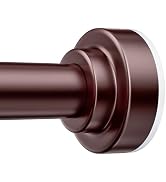 TEECK Shower Curtain Rod, 32-80 inch Adjustable Spring Tension Curtain Rod, Never Rust Anti-Slip ...
