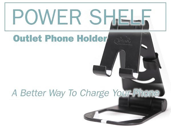 The Power Shelf is a phone shelf for a power outlet | Power Shelf es un estante para teléfono ...