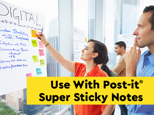 Use with Post-it Super sticky notes