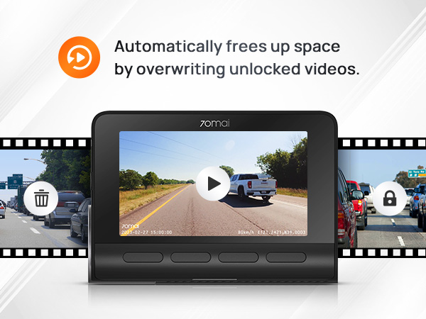 Automatically frees up space by overwriting unlocked videos