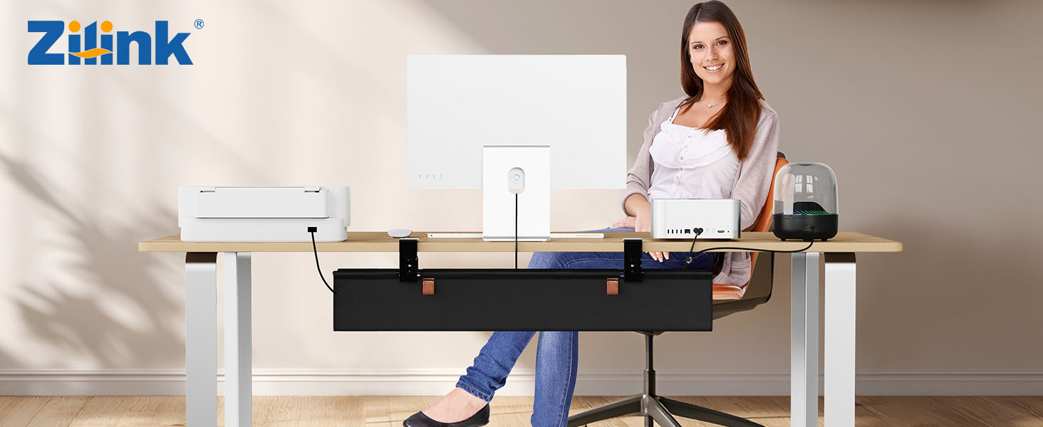 No Dril Under Desk Cable Management Tray