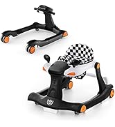 BABY JOY 2 in 1 Baby Walker, Foldable Activity Walker with Adjustable Height &amp; Speed, Music, Ligh...