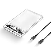 ANEXT 2.5 ssd Enclosure SATA to USB C 3.1 Gen2 Transparent Hard Disk Adapter for 7/9.5mm HDD/SSD ...