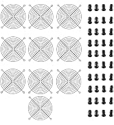Nivithi 10Pack 120mm Fan Grill-Black Iron PC Fan Cover Guard with Replacement Screws for Computer...